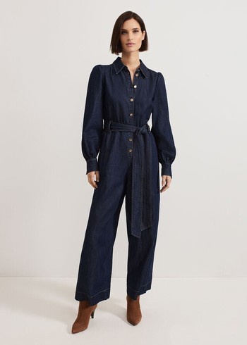 Phase Eight Gemma Denim Jumpsuit Indigo USA | 6923518-CT